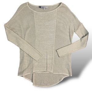 Jennifer Lopez Shimmery Ribbed Long Sleeve Top -  XS